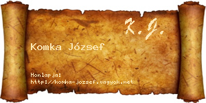 Komka József névjegykártya